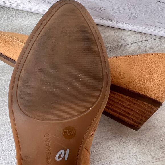 Lucky Brand Shoes Womens Size 10M Tan Mahzan Slip On Leather Suede Loafers - Picture 13 of 16